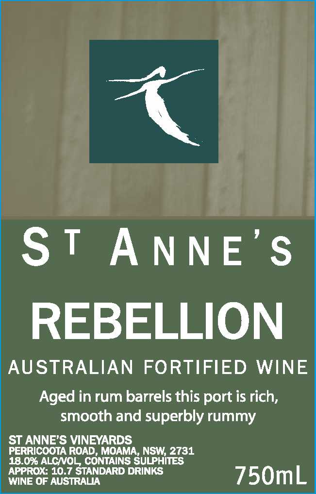 St Anne's Rebellion Fortified Wine Label & Logo