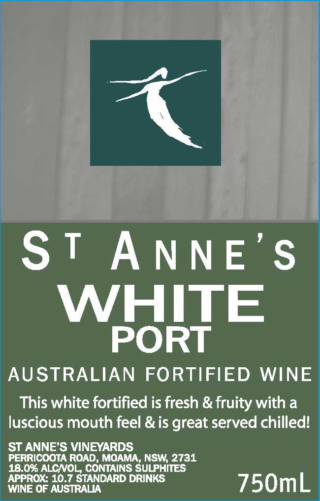 St Anne's White Port Logo and Label