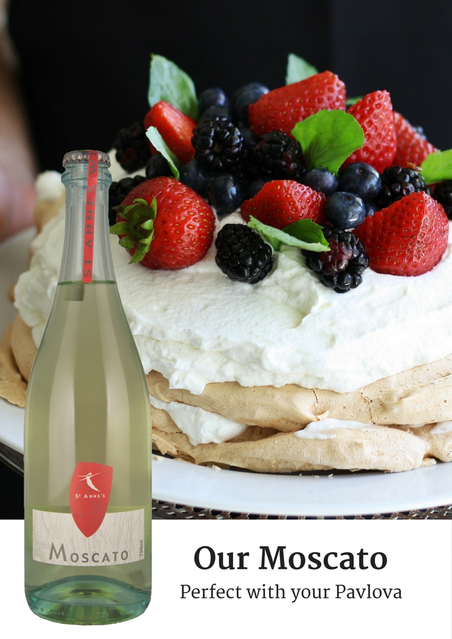St Anne's Moscato Paired With Pavlova